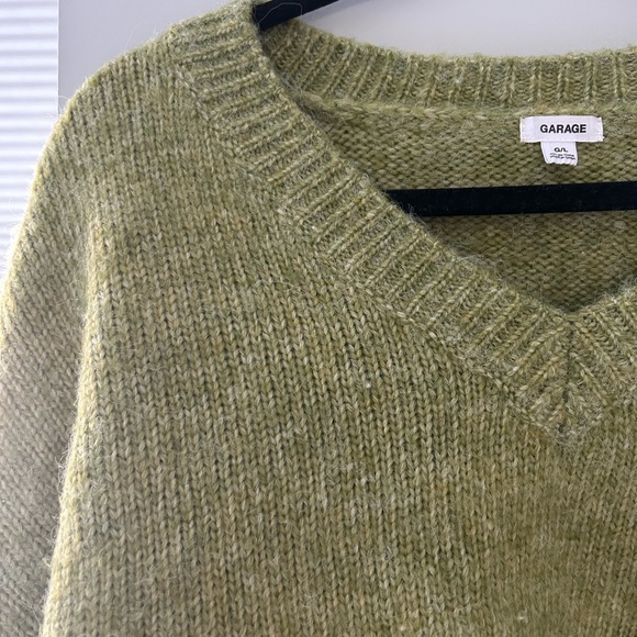 Garage green cropped sweater. Size Large - Picture 2 of 2